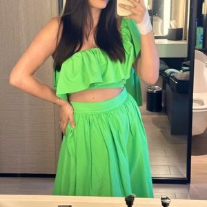 H&M two piece lime green set